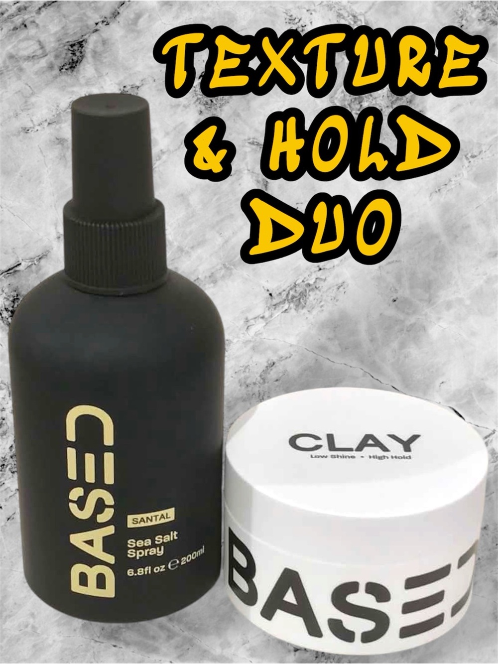 BASED Texture & Hold Duo Set Sea Salt Spray + Hair Clay Matte Volume Brand New